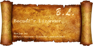 Becsár Lizander névjegykártya