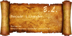 Becsár Lizander névjegykártya